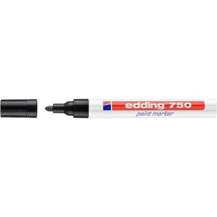 Edding 750 Marcador de Pintura Permanente Negro con Punta Redonda 2-4 mm